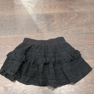 Are mini black ruffle skirt
